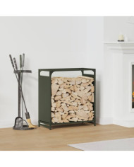 Portant de bois chauffage vert olive 60x28x65 cm | Mobilier & Déco