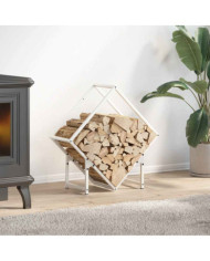 Portant de bois chauffage blanc 60x25x60 cm | Mobilier & Déco