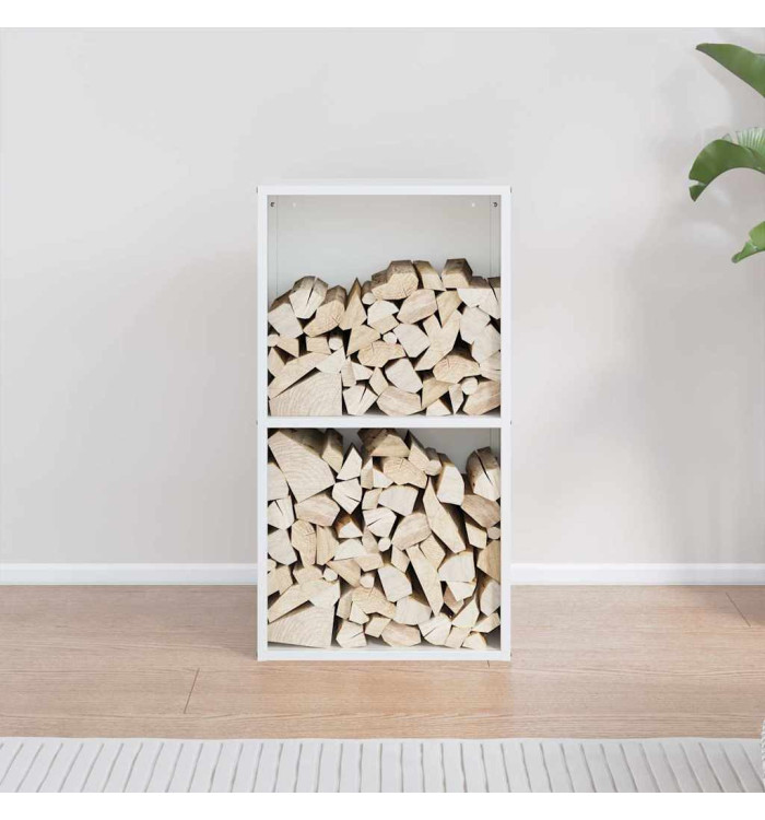 Portant de bois chauffage blanc 40x30x75 cm | Mobilier & Déco