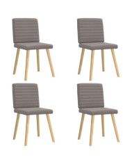 Chaises à manger lot de 4 taupe tissu | Mobilier & Déco