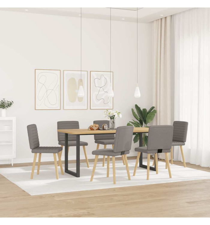 Chaises à manger lot de 6 taupe tissu | Mobilier & Déco