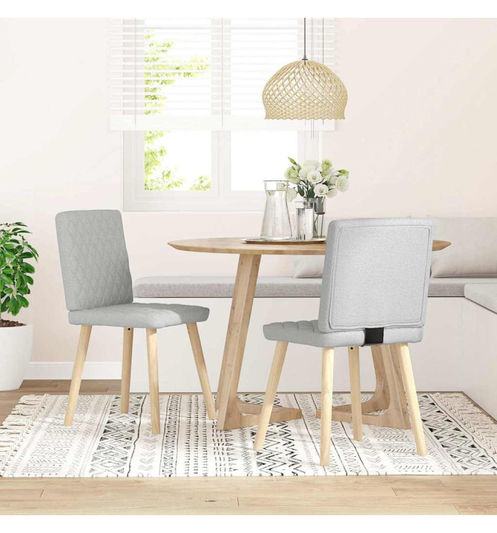Chaises à manger lot de 2 gris nuage tissu | Mobilier & Déco
