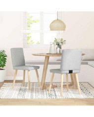 Chaises à manger lot de 2 gris nuage tissu | Mobilier & Déco