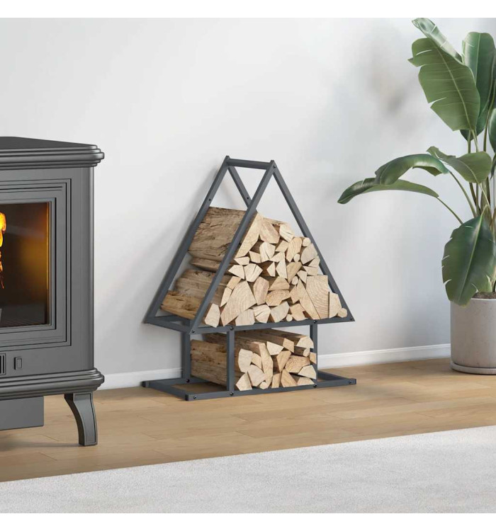 Portant de bois chauffage anthracite 50x25x60 cm | Mobilier & Déco