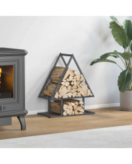 Portant de bois chauffage anthracite 50x25x60 cm | Mobilier & Déco