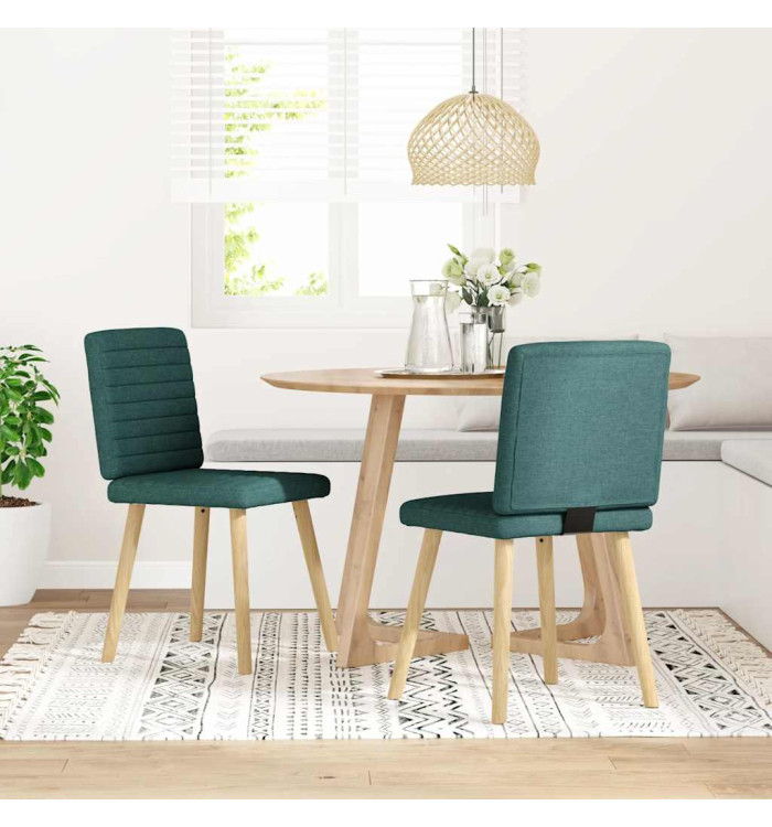 Chaises à manger lot de 2 vert foncé tissu | Mobilier & Déco