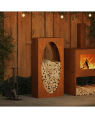 Étagère à bois 50x23x100 cm acier résistant aux intempéries | Mobilier & Déco