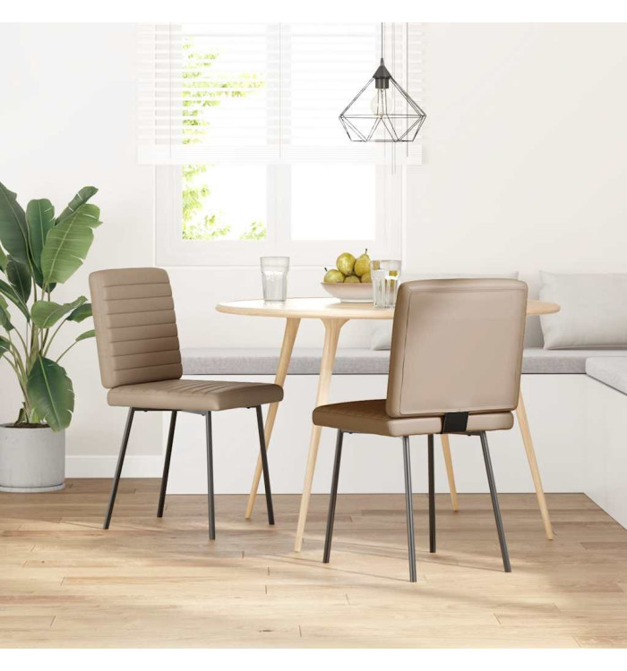 Chaises à manger lot de 2 cappuccino similicuir | Mobilier & Déco