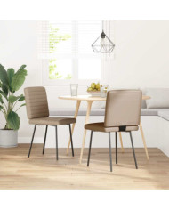 Chaises à manger lot de 2 cappuccino similicuir | Mobilier & Déco