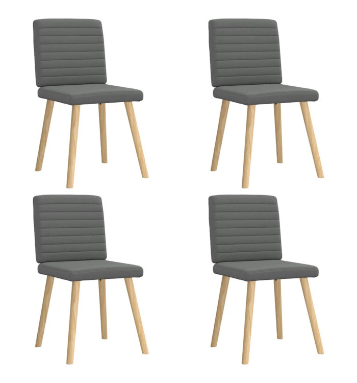Chaises à manger lot de 4 gris foncé tissu | Mobilier & Déco