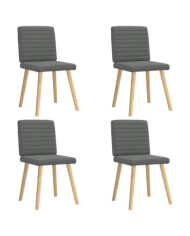 Chaises à manger lot de 4 gris foncé tissu | Mobilier & Déco