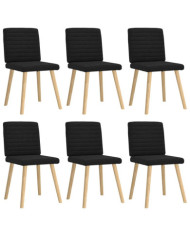 Chaises à manger lot de 6 noir tissu | Mobilier & Déco