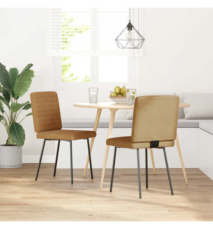Chaises à manger lot de 2 Marron Velours | Mobilier & Déco