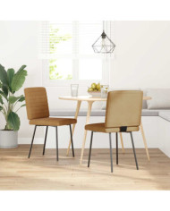 Chaises à manger lot de 2 Marron Velours | Mobilier & Déco