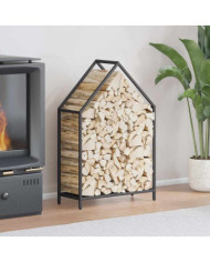 Portant de bois chauffage noir 60x25x90 cm | Mobilier & Déco