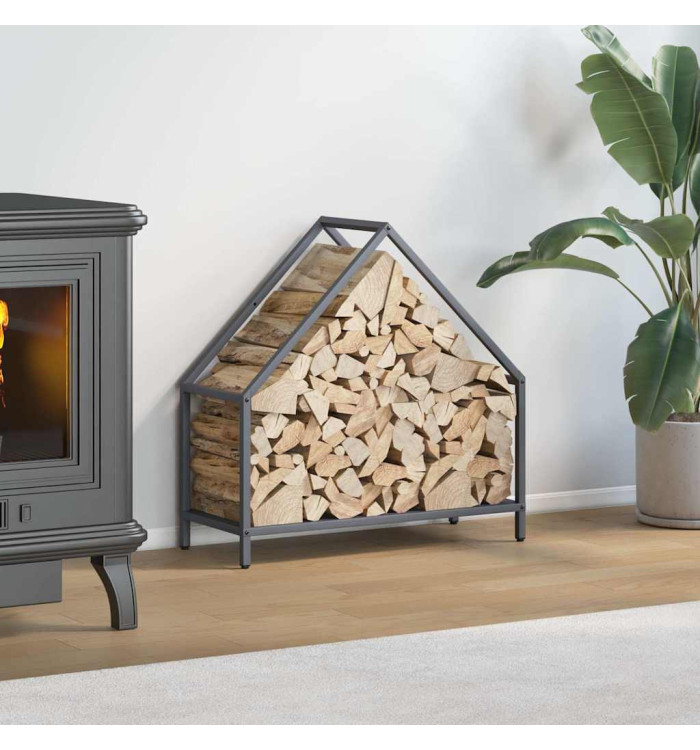 Portant de bois chauffage anthracite 60x25x60 cm | Mobilier & Déco