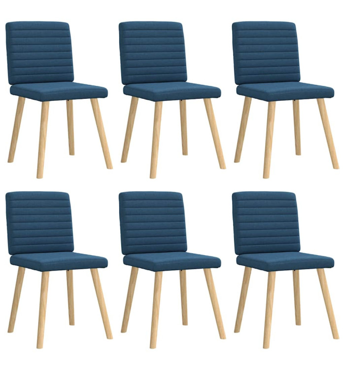 Chaises à manger lot de 6 bleu tissu | Mobilier & Déco