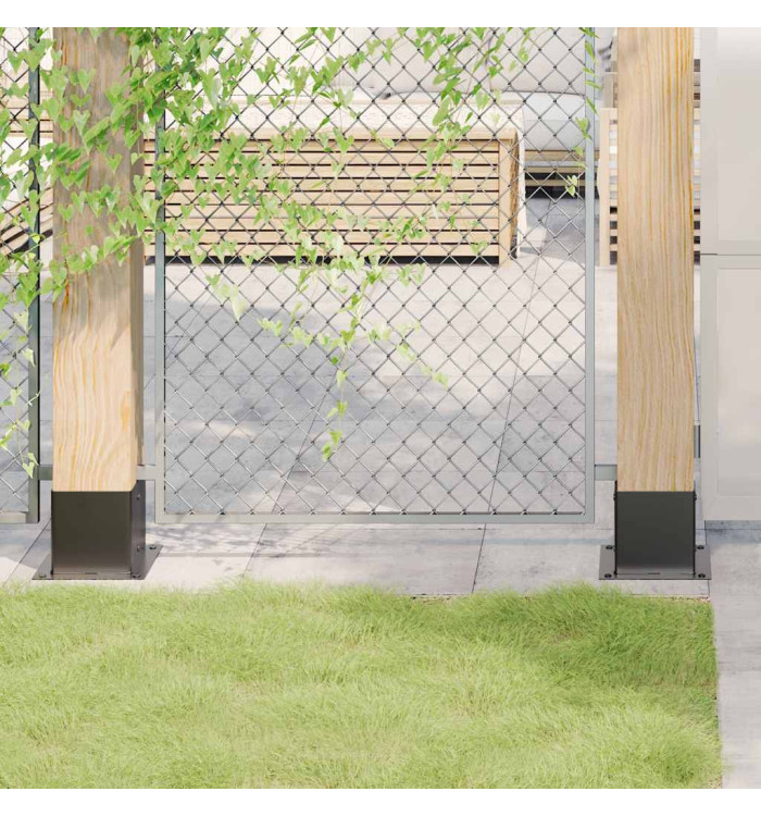 Bases de poteau carrées 4 pcs anthracite 141x141 mm | Mobilier & Déco