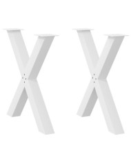 Pieds de table à manger en forme de X, 2 pièces, blanc, 70 x (72-73) cm, acier | Mobilier & Déco