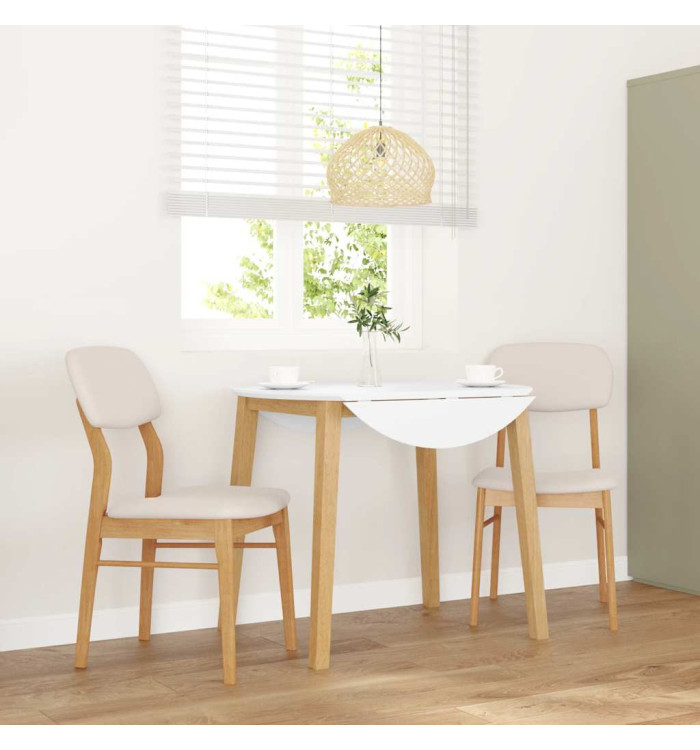 Chaises à manger coussins 2 pcs naturel bois massif caoutchouc | Mobilier & Déco