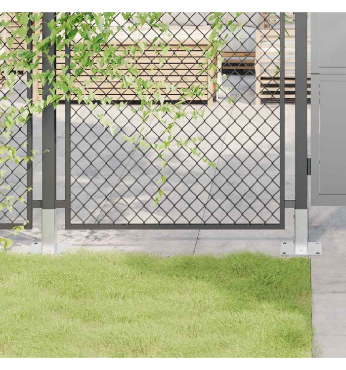 Bases de poteau carrées 12 pcs argent 51x51 mm acier galvanisé | Mobilier & Déco