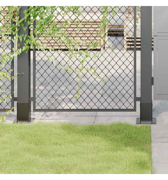 Bases de poteau carrées 12 pcs anthracite 91x91 mm | Mobilier & Déco