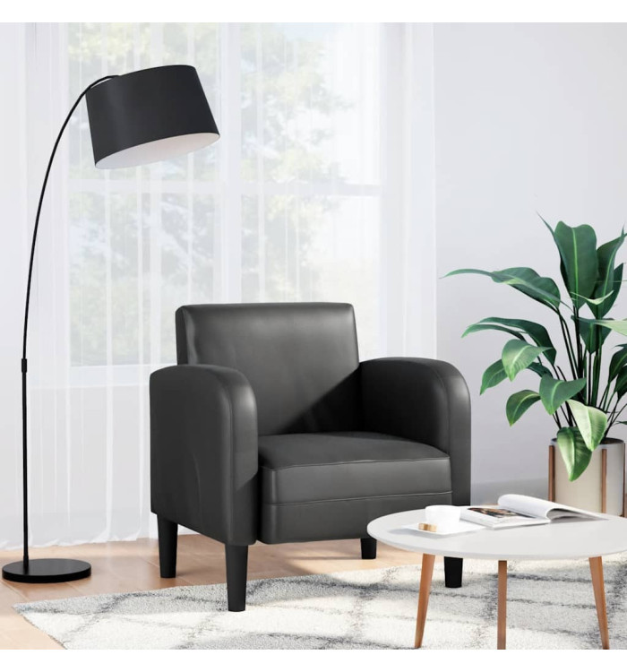 Chaise de canapé avec accoudoirs noir 54 cm similicuir | Mobilier & Déco