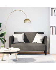Canapé causeuse gris clair 109 cm tissu velours côtelé | Mobilier & Déco