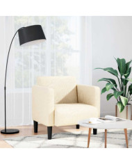 Canapé-chaise accoudoirs crème 54 cm tissu velours côtelé | Mobilier & Déco