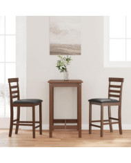 Tabourets de bar avec coussins 2 pcs marron bois massif d'hévéa | Mobilier & Déco