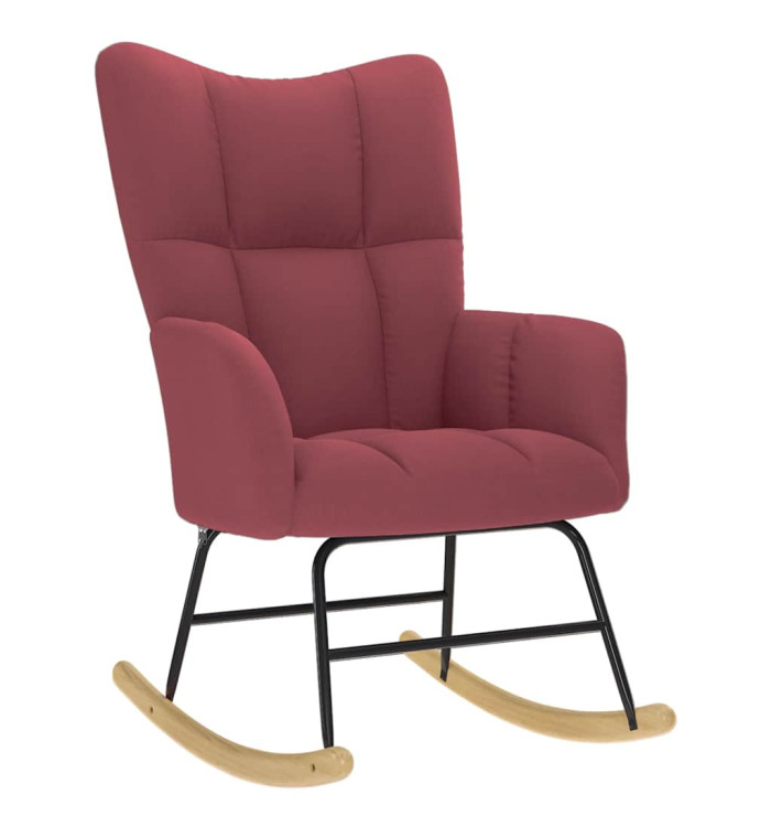 Chaise à bascule Rouge bordeaux Tissu | Mobilier & Déco