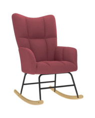 Chaise à bascule Rouge bordeaux Tissu | Mobilier & Déco
