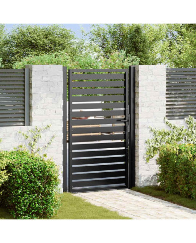 Portail de jardin verrouillable noir 100x150 cm aluminium | Mobilier & Déco