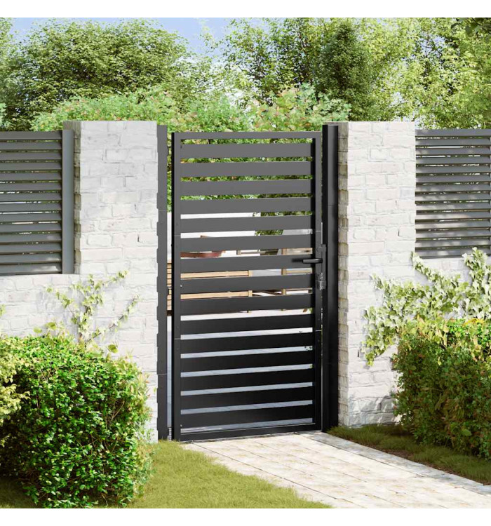 Portail de jardin verrouillable noir 100x150 cm aluminium | Mobilier & Déco