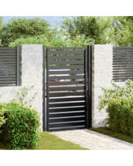 Portail de jardin verrouillable noir 100x150 cm aluminium | Mobilier & Déco