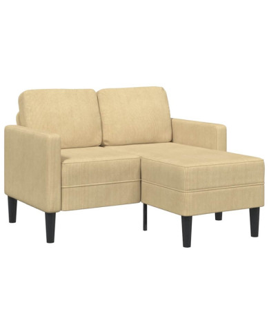 Canapé 2 places avec méridienne en L gris vert clair 125 cm lin | Mobilier & Déco