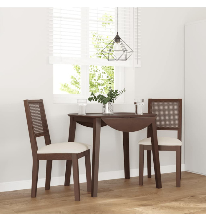 Chaises à manger coussins 2 pcs marron bois massif caoutchouc | Mobilier & Déco