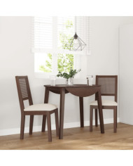 Chaises à manger coussins 2 pcs marron bois massif caoutchouc | Mobilier & Déco