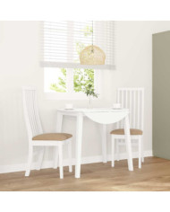 Chaises à manger coussins 2 pcs blanc bois massif caoutchouc | Mobilier & Déco