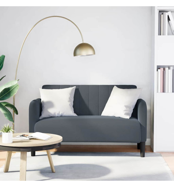 Canapé causeuse gris foncé 109 cm velours | Mobilier & Déco