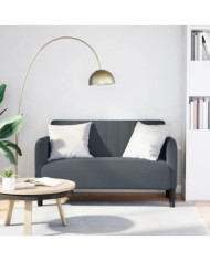 Canapé causeuse gris foncé 109 cm velours | Mobilier & Déco