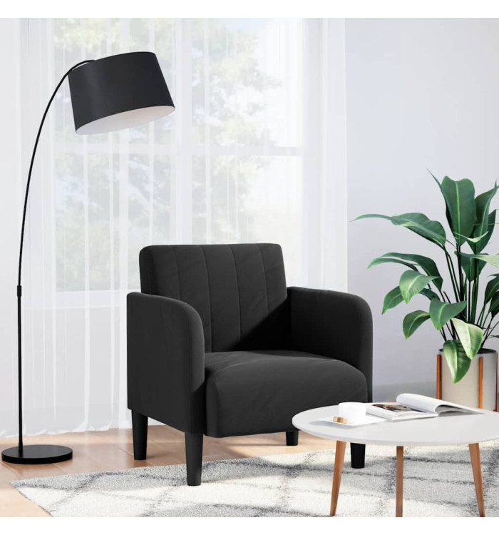 Fauteuil avec accoudoirs noir 54 cm velours | Mobilier & Déco