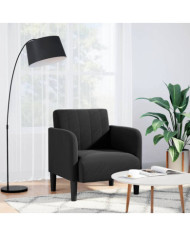 Fauteuil avec accoudoirs noir 54 cm velours | Mobilier & Déco