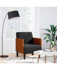 Fauteuil avec accoudoirs noir 55 cm velours | Mobilier & Déco
