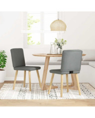 Chaises à manger lot de 2 gris foncé tissu | Mobilier & Déco