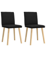 Chaises à manger lot de 2 noir tissu | Mobilier & Déco