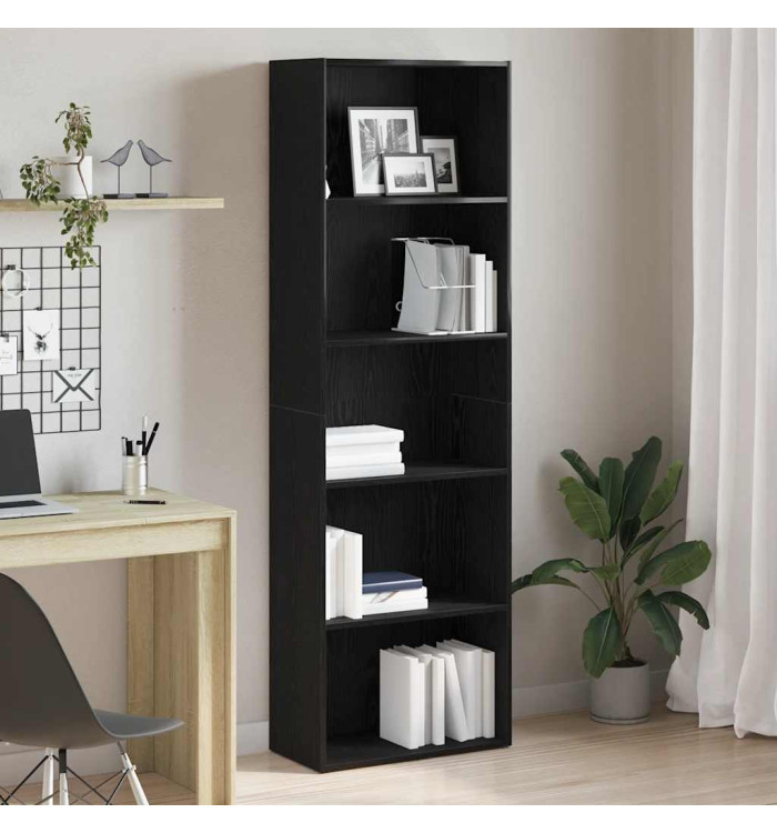 Bibliothèque chêne noir 60x30x189 cm bois d'ingénierie | Mobilier & Déco