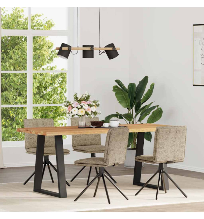 Chaises à manger lot de 4 gris clair similicuir daim | Mobilier & Déco