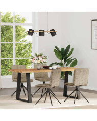 Chaises à manger lot de 4 gris clair similicuir daim | Mobilier & Déco