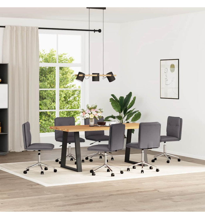 Chaises à manger lot de 6 gris similicuir | Mobilier & Déco